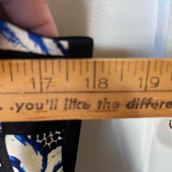 Tibi Blue and Black Strapless Silk Fit and Flare Cocktail Dress - Picture 11 of 11